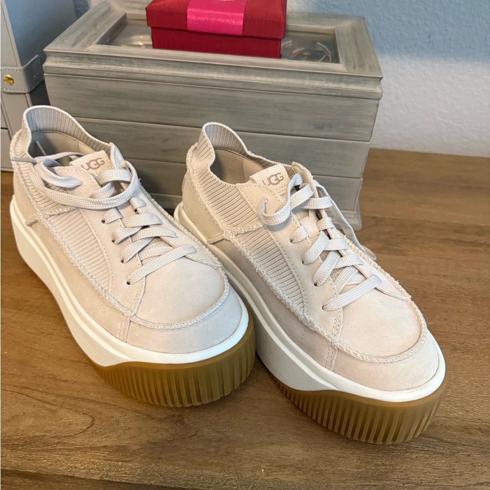UGG Women's Beige Platform Sneakers